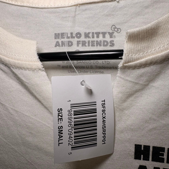 Women's Hello Kitty & Friends Short Sleeve Tee S Off-White Black - Picture 3 of 6